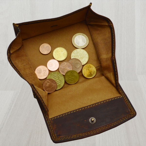 flevado Geldbörse Unisex Wiener Schachtel RFID Schutz Echt Leder (braun)